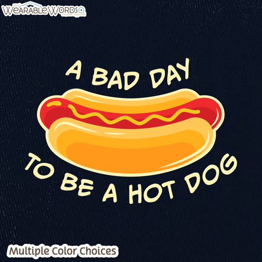 Bad Day To Be A Hot Dog Graphic Hat | Funny Silly American Print | Unisex Mesh Snapback