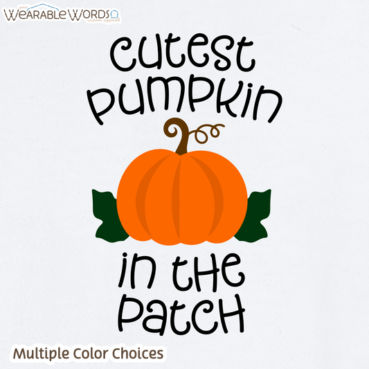 Cutest Pumpkin In The Patch Kids Graphic Crewneck | Cute Orange Autumn Fall Children's Print | Unisex Youth Sweatshirt