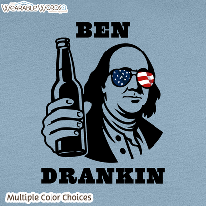 Ben Drankin American Graphic Tee | Funny Red White & Blue USA Flag Print | Unisex T-Shirt
