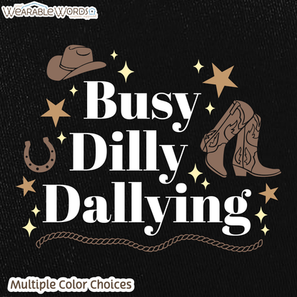 Busy Dilly Dallying Graphic Hat | Western Cowboy Cowgirl Sparkle Star Print | Unisex Mesh Snapback