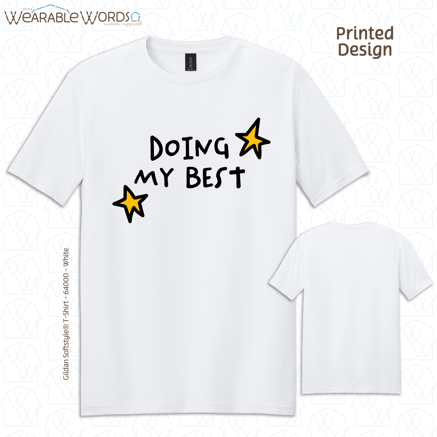 Doing My Best Graphic Tee | Silly Hand-Drawn Whimsical Funny Star Doodles Print | Unisex T-Shirt