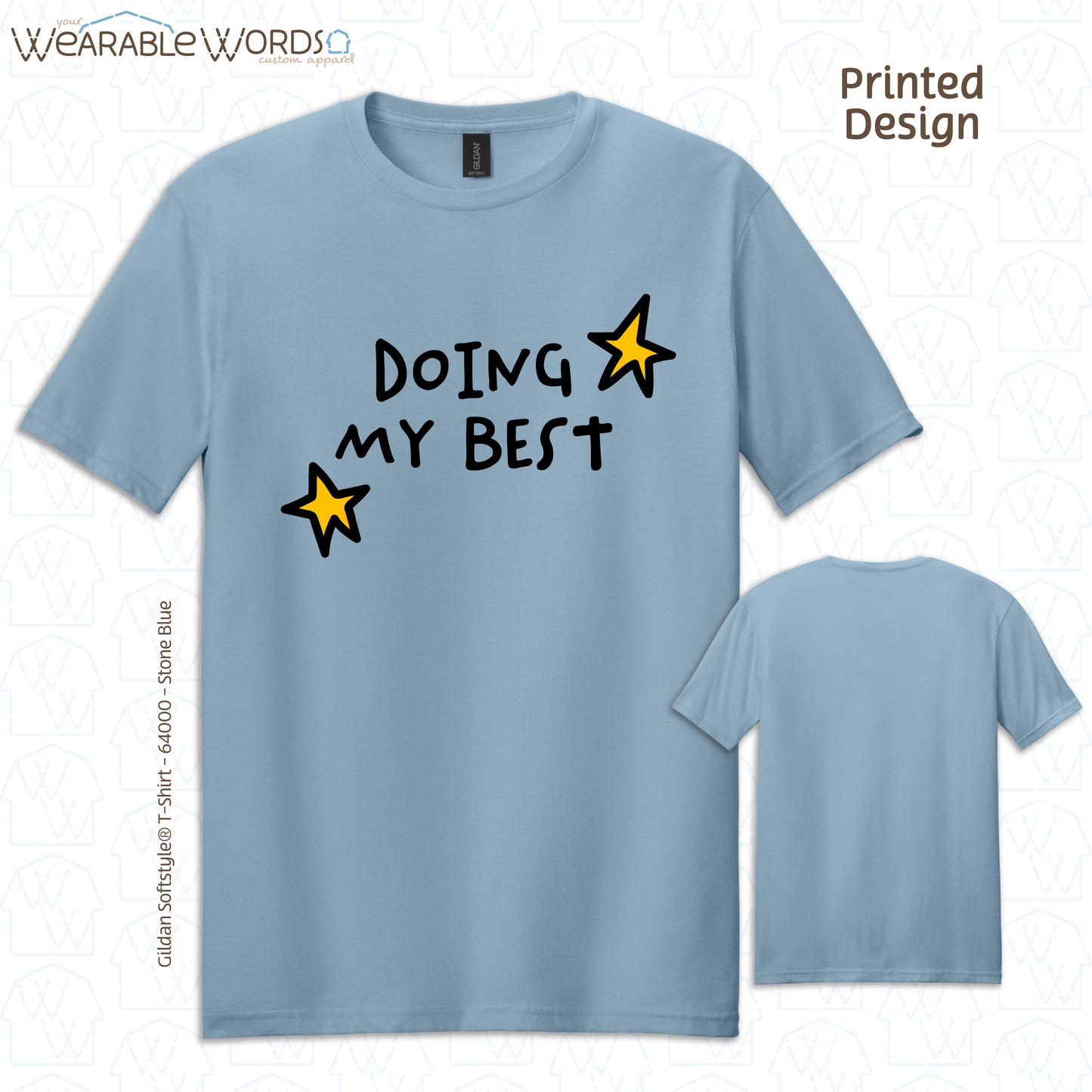 Doing My Best Graphic Tee | Silly Hand-Drawn Whimsical Funny Star Doodles Print | Unisex T-Shirt