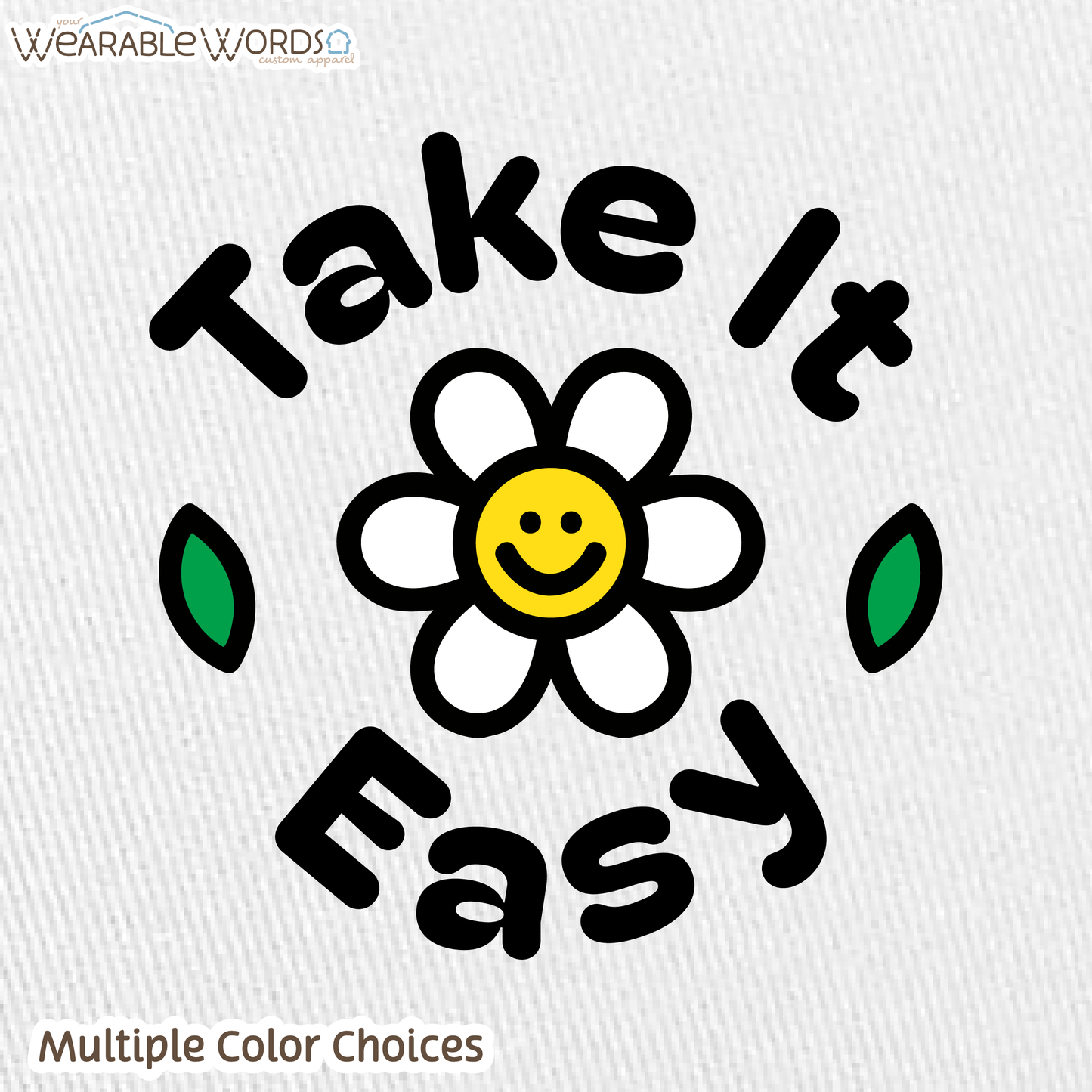Take It Easy Graphic Hat | Fun Simple Blocky Daisy Print | Unisex Mesh Snapback