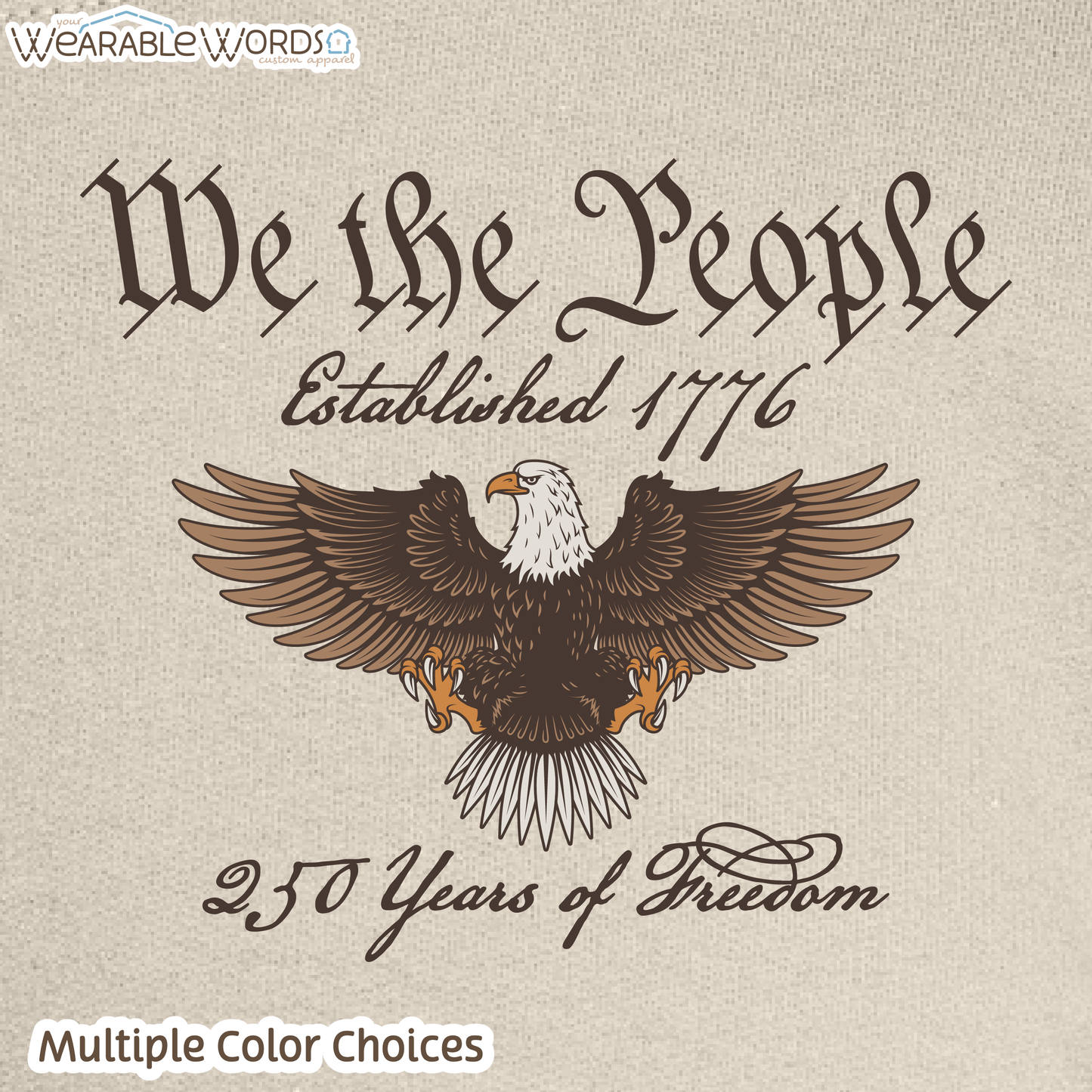 We The People Bald Eagle Graphic Crewneck | Historical American Constitution Script Print | Unisex Sweatshirt