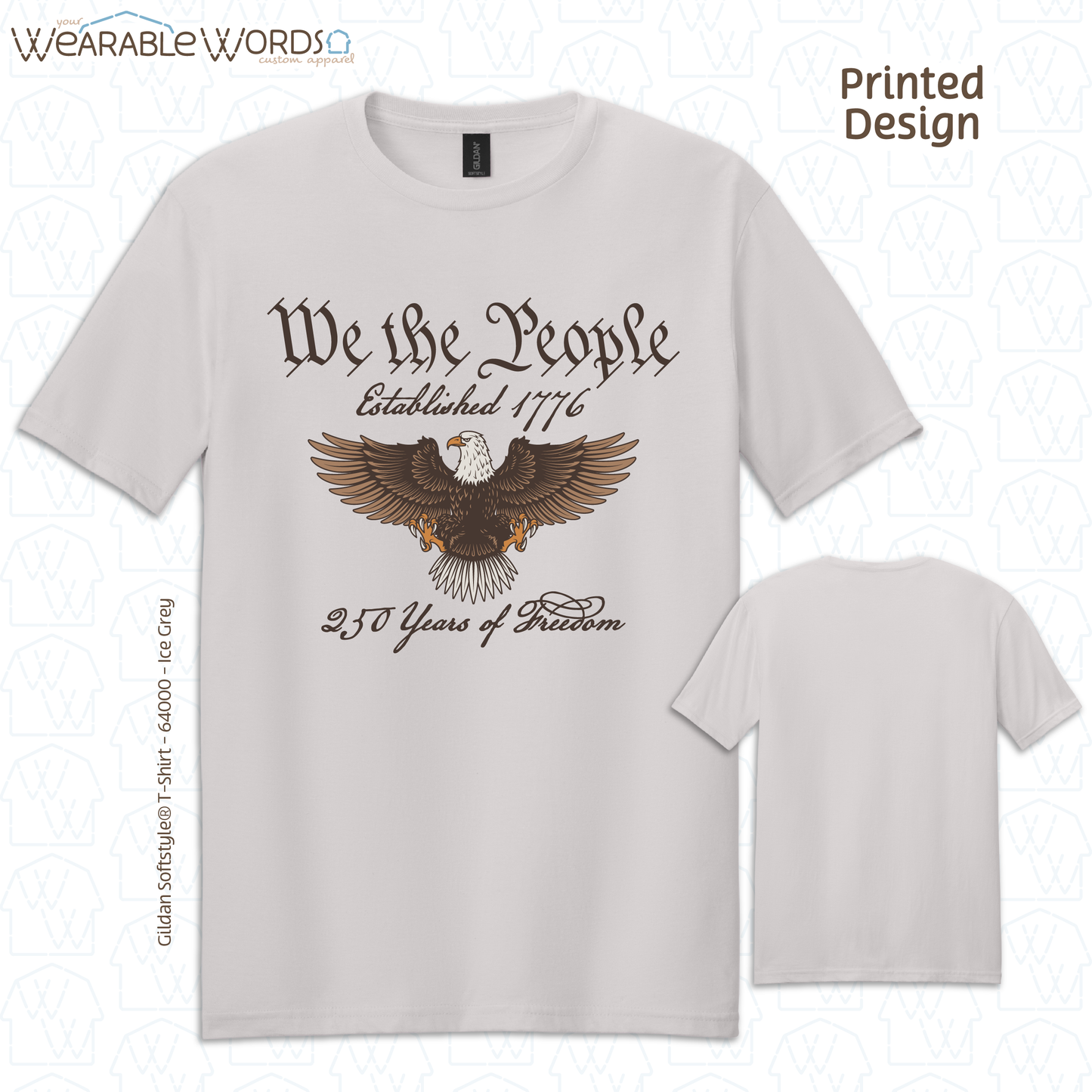 We The People Bald Eagle Graphic Tee | Historical American Constitution Script Print | Unisex T-Shirt