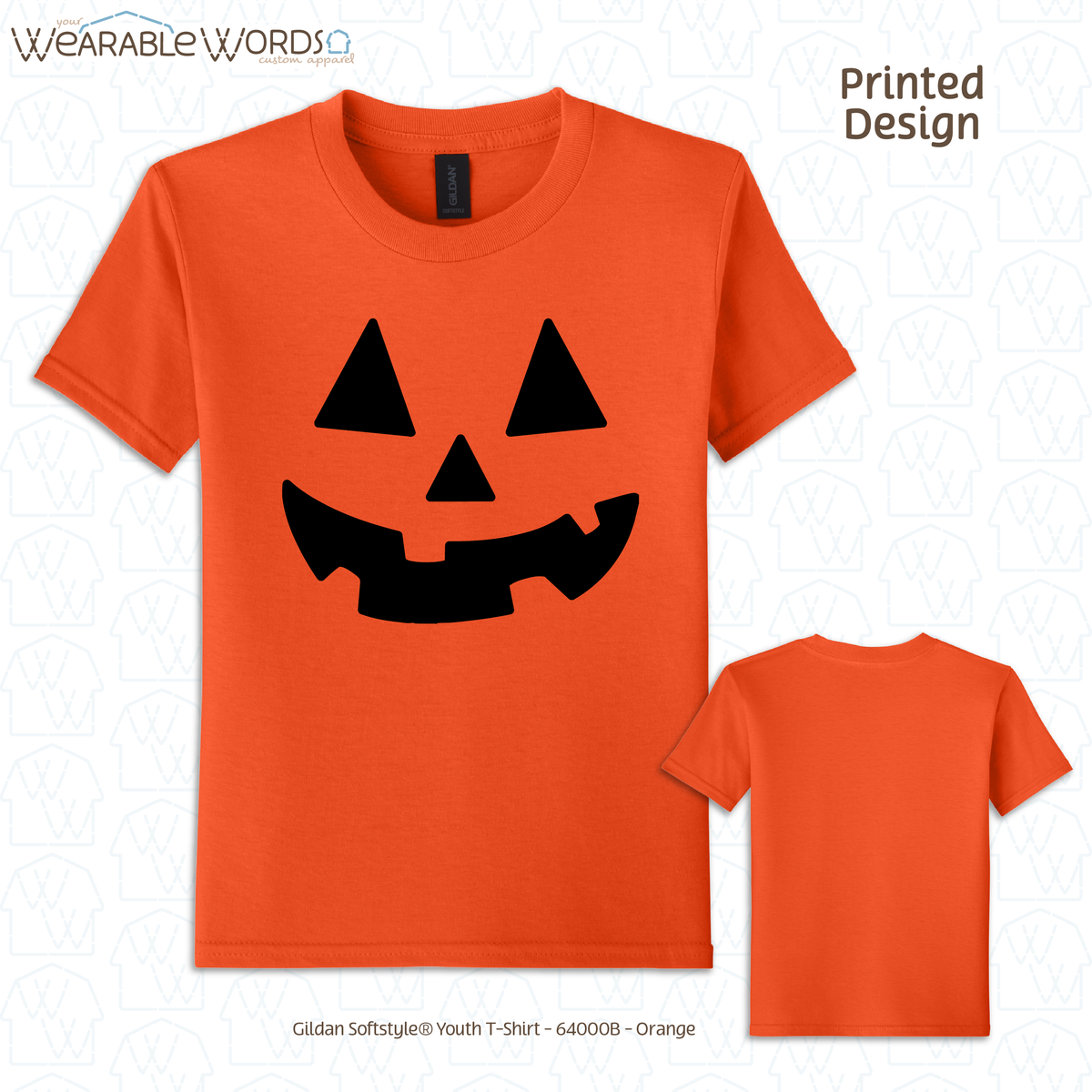 Jack-O-Lantern Kids Graphic Tee | Colorful Fun Halloween Fall Pumpkin Carving Children's Print | Unisex Youth T-Shirt