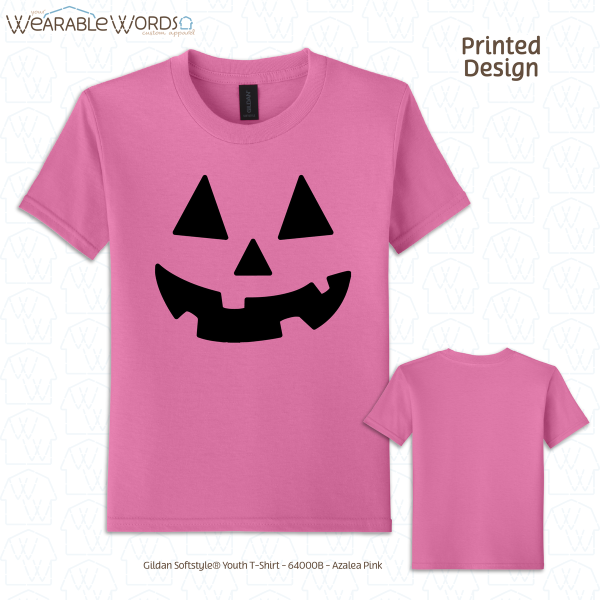 Jack-O-Lantern Kids Graphic Tee | Colorful Fun Halloween Fall Pumpkin Carving Children's Print | Unisex Youth T-Shirt