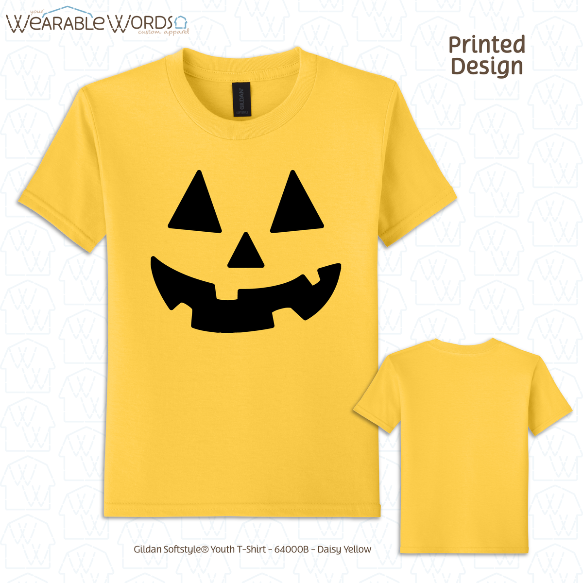 Jack-O-Lantern Kids Graphic Tee | Colorful Fun Halloween Fall Pumpkin Carving Children's Print | Unisex Youth T-Shirt