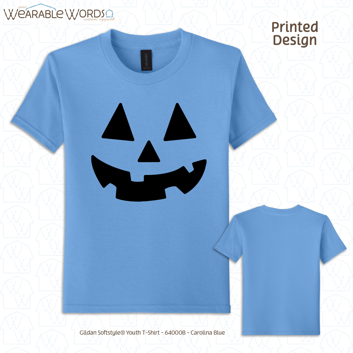 Jack-O-Lantern Kids Graphic Tee | Colorful Fun Halloween Fall Pumpkin Carving Children's Print | Unisex Youth T-Shirt