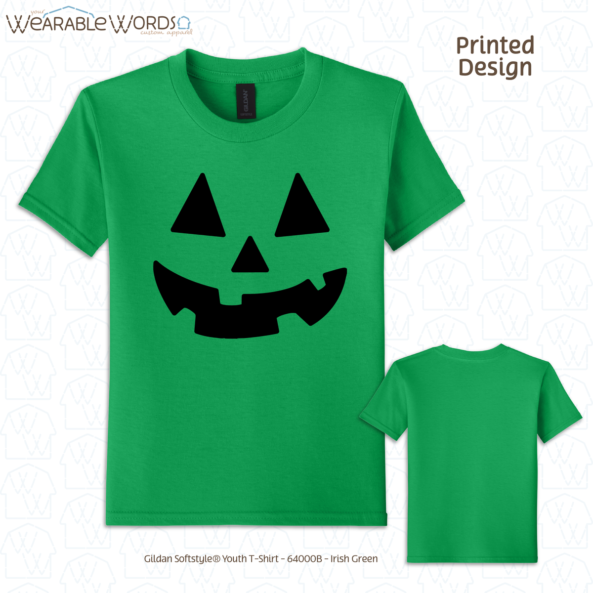 Jack-O-Lantern Kids Graphic Tee | Colorful Fun Halloween Fall Pumpkin Carving Children's Print | Unisex Youth T-Shirt