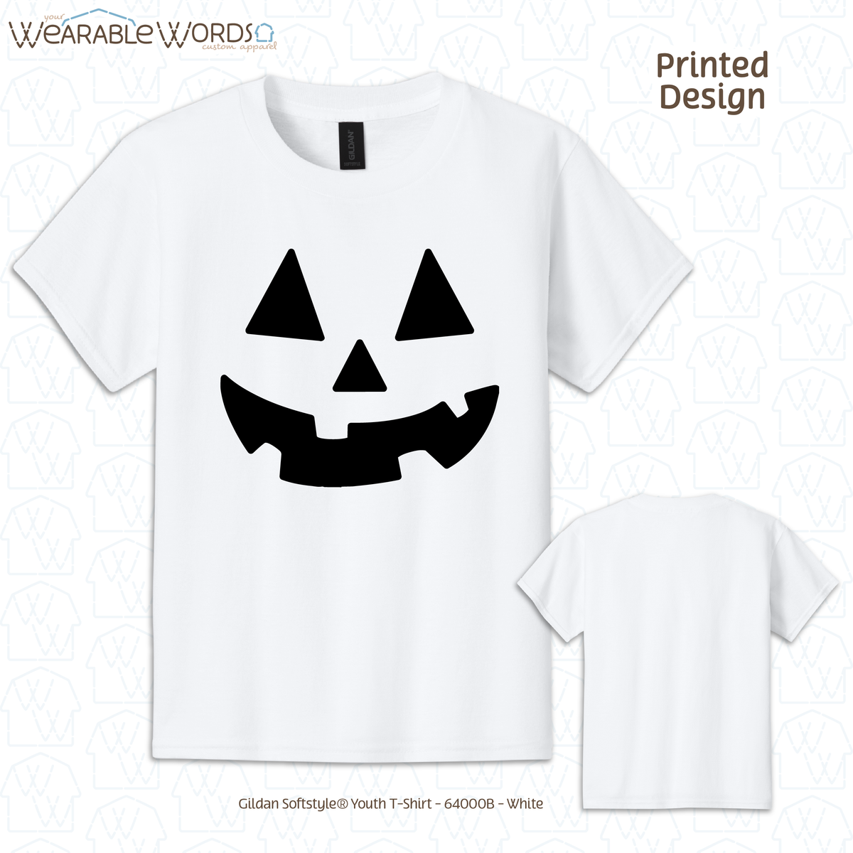 Jack-O-Lantern Kids Graphic Tee | Colorful Fun Halloween Fall Pumpkin Carving Children's Print | Unisex Youth T-Shirt