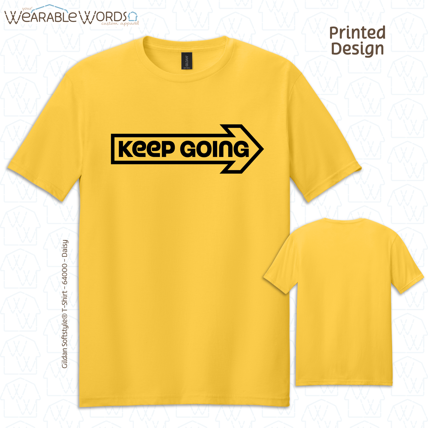 Keep Going T-Shirt | Motivational Arrow Print | Blue, Sage, Yellow, Tan, Red, or Grey Graphic Tee