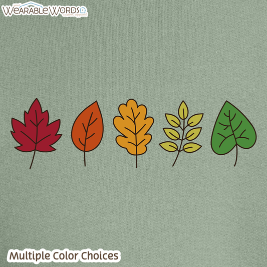 Fall Leaves Graphic Crewneck | Simple Colorful Autumn Changing Tree Leaf Print | Unisex Sweatshirt