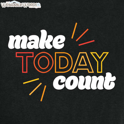 Make Today Count Boxy T-Shirt | Sunshine Print | Black Women's Graphic Tee