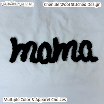 Mama Chenille Wool Black Embroidered Crewneck | Pink, White, Grey, or Tan Sweatshirt