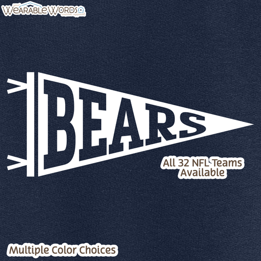 Custom Team Football Pennant Graphic Crewneck | White Varsity Collegiate Sports Print | Unisex Sweatshirt