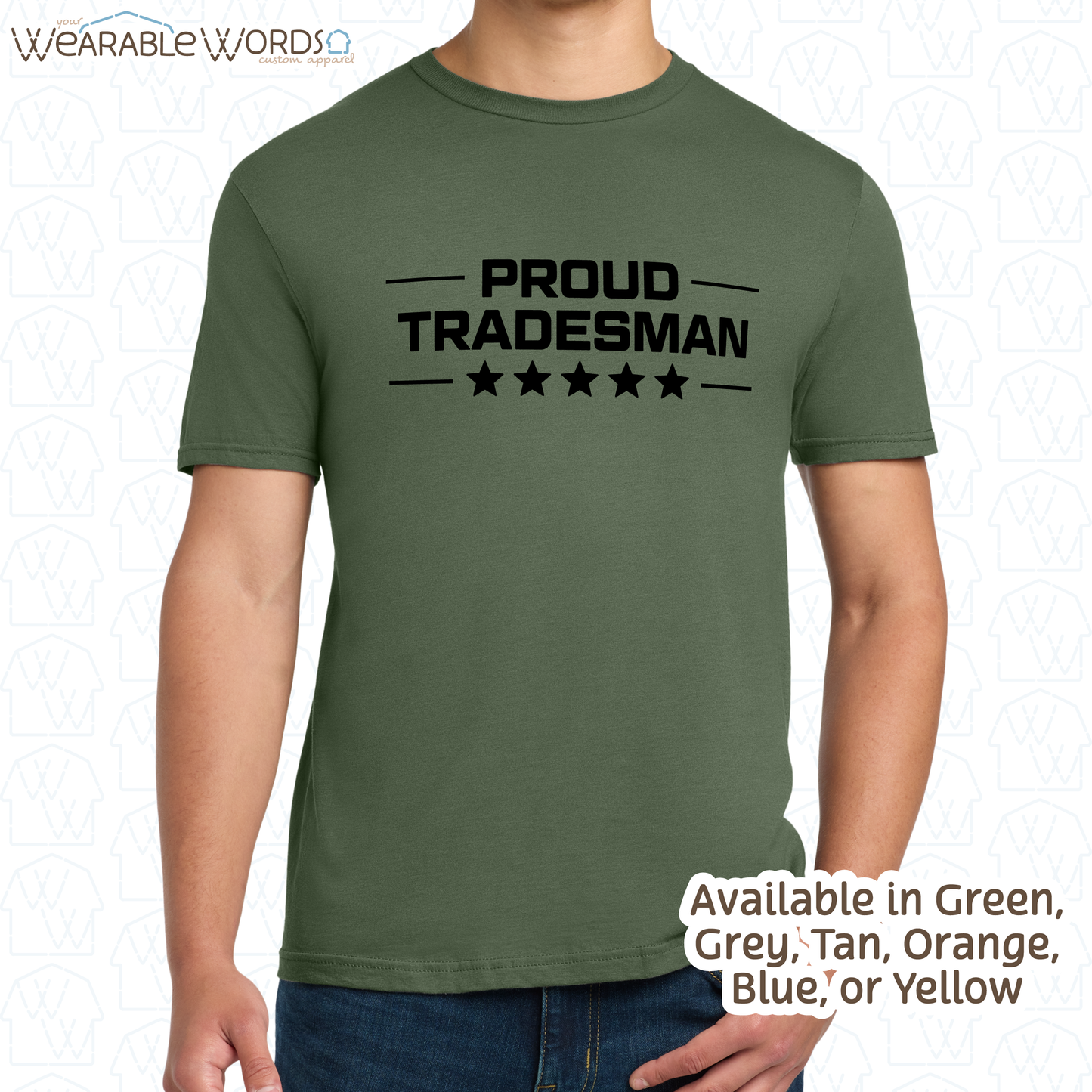 Proud Tradesman Graphic Tee | Trades Worker Blue Collar Stars Print | Unisex T-Shirt