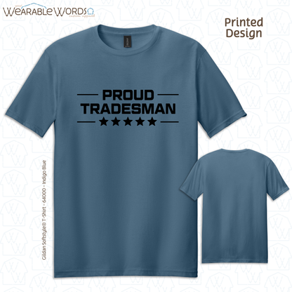 Proud Tradesman Graphic Tee | Trades Worker Blue Collar Stars Print | Unisex T-Shirt