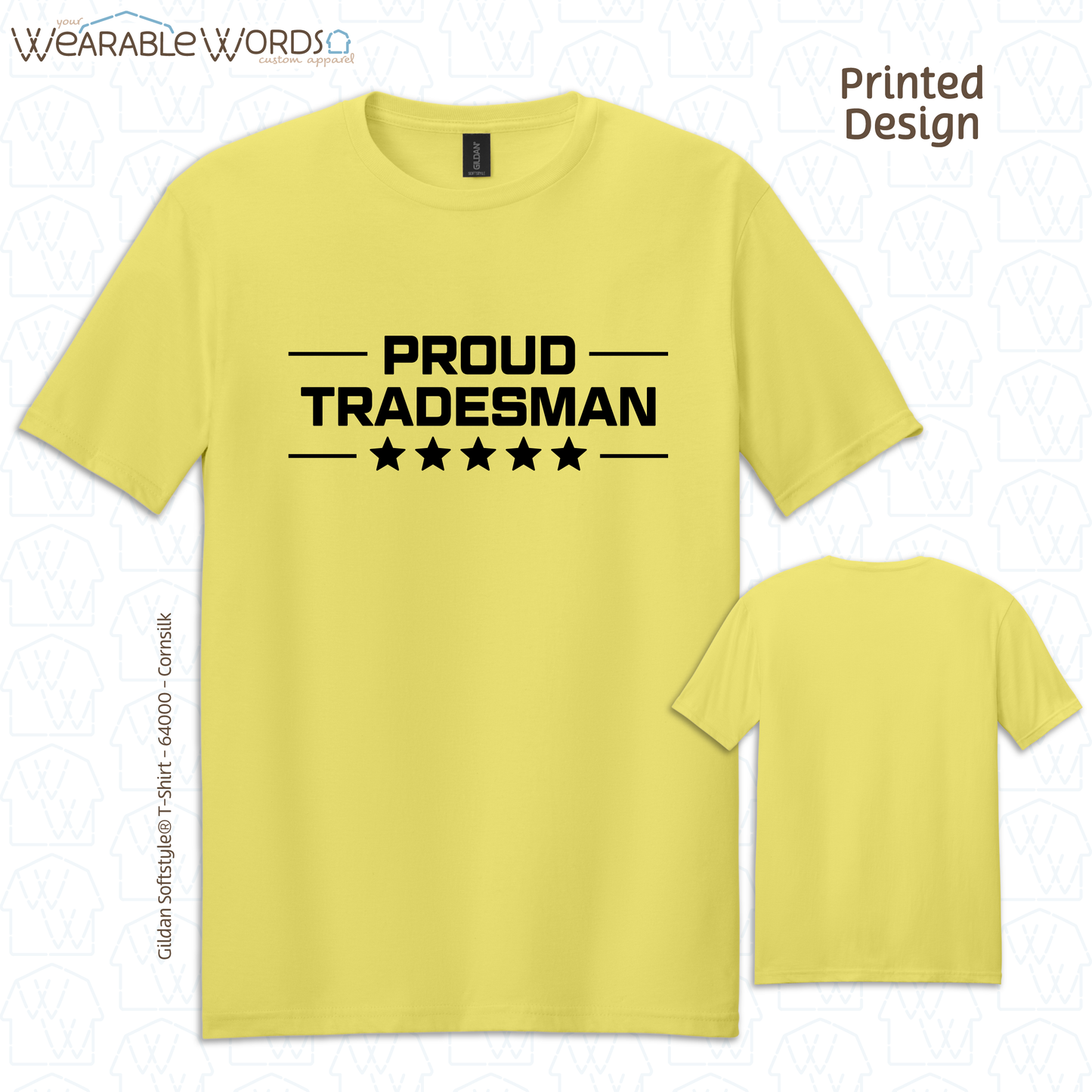 Proud Tradesman Graphic Tee | Trades Worker Blue Collar Stars Print | Unisex T-Shirt