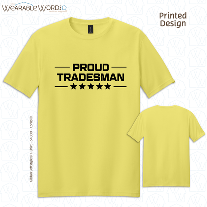 Proud Tradesman Graphic Tee | Trades Worker Blue Collar Stars Print | Unisex T-Shirt