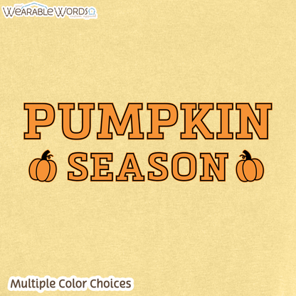 Pumpkin Season Graphic Tee | Orange Black Girly Fall Autumn Print | Women's Boxy T-Shirt