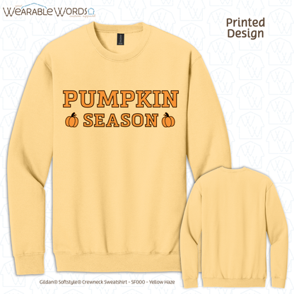 Pumpkin Season Graphic Crewneck | Orange Black Girly Fall Autumn Print | Unisex Sweatshirt
