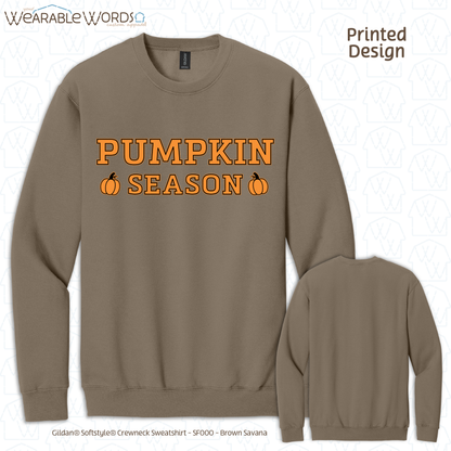 Pumpkin Season Graphic Crewneck | Orange Black Girly Fall Autumn Print | Unisex Sweatshirt