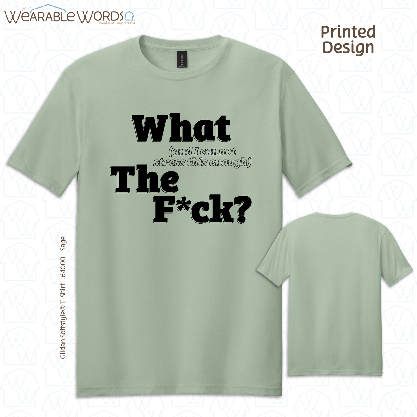 What The Fuck Graphic Tee | Funny Sarcastic Censored Profanity Print | Unisex T-Shirt