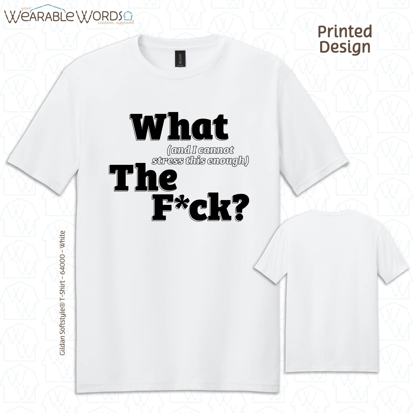 What The Fuck Graphic Tee | Funny Sarcastic Censored Profanity Print | Unisex T-Shirt